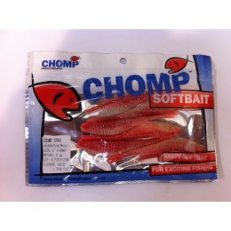 CHOMP SHAD SOFTBAIT, PINK/WHITE, 4", (100mm), 9.1 GRAMS, 6P/BAG 