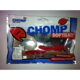 CHOMP LARGE SERIES SOFTBAIT, RED/WHITE, 10" (250mm), 100 GRAMS, 1P/BAG